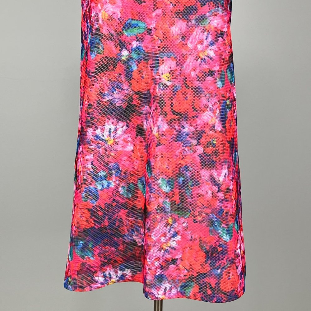 ASOS Maternity Sleeveless Shift Dress Pink Watercolor Floral Mesh size 6 - Picture 3 of 13